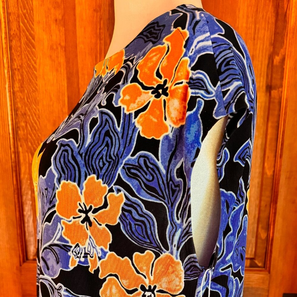 Chico's Travelers Las Olas Elegant Tunic SS Top Blue Grotto, Sz 2 (12), NWT - Picture 2 of 11